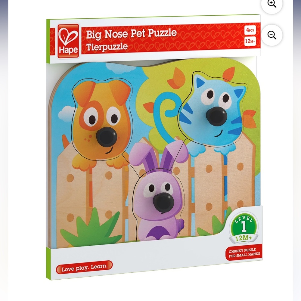 Hape Chunky big nose pet chunky
wooden puzzle NWT & Hape wooden car bundle - Picture 3 of 11